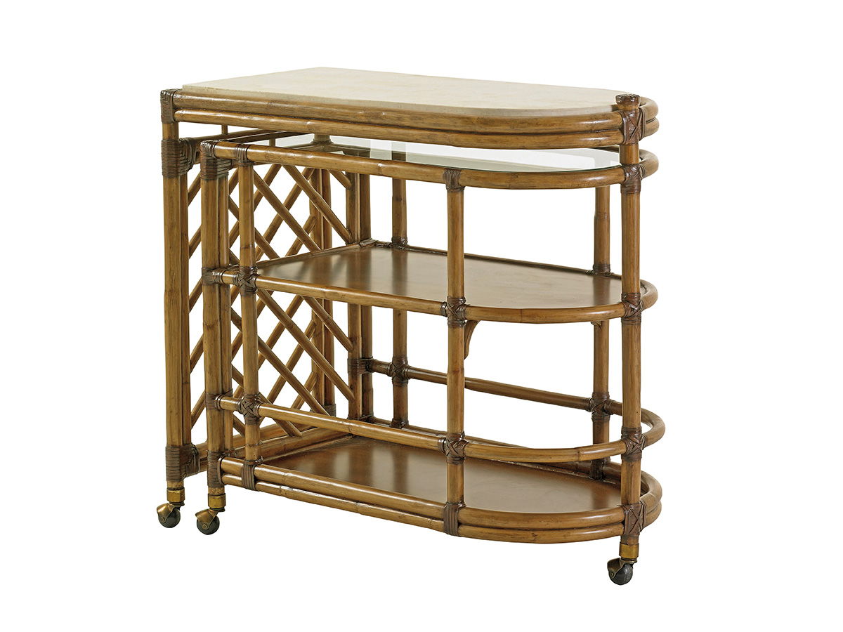 Twin Palms - Cable Beach Bar Cart - Light Brown