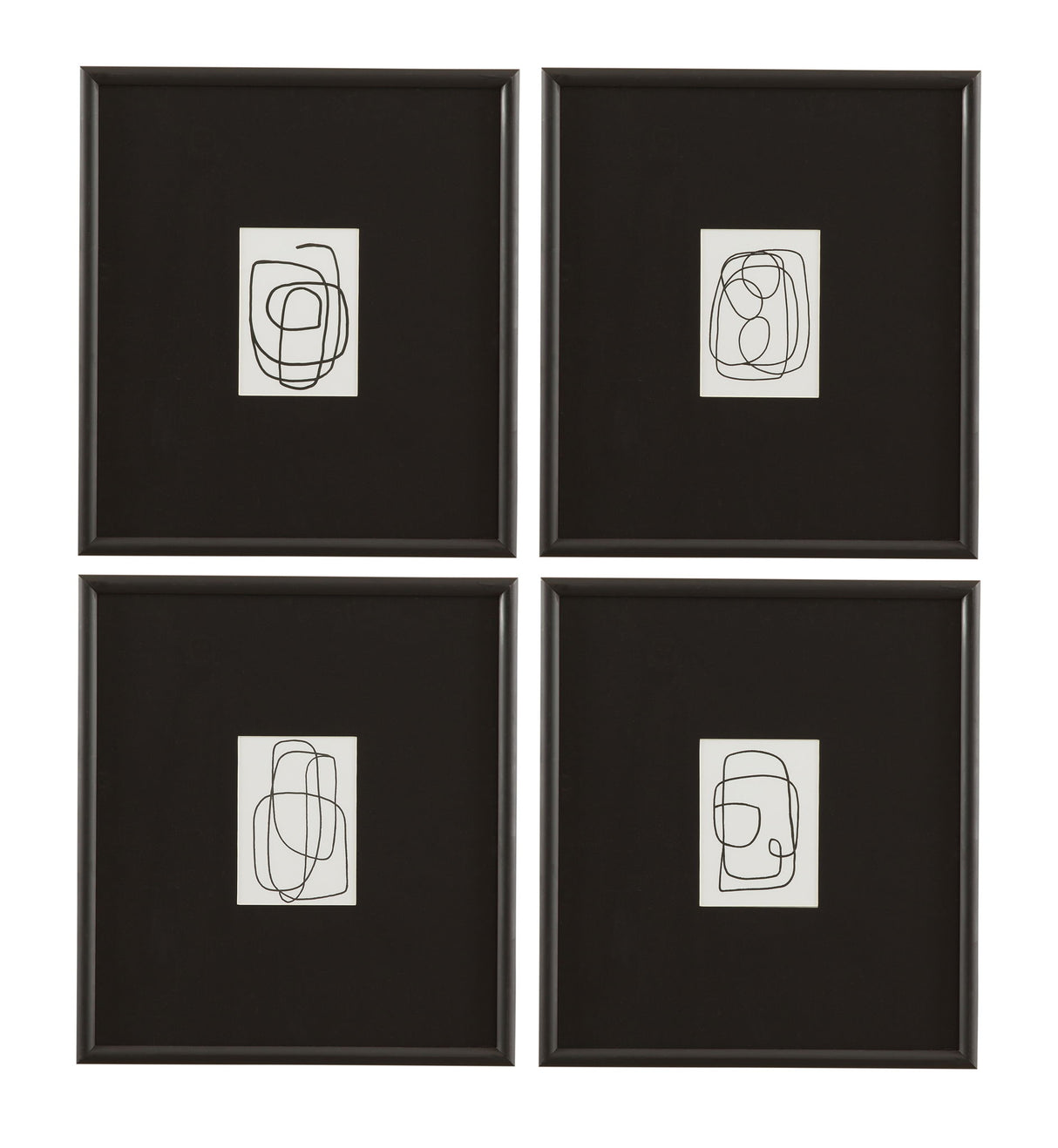 Form Study Framed Print (Set of 4) - Black