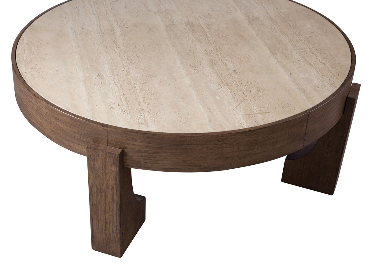 Canyon - Cocktail Table - Espresso / Travertine