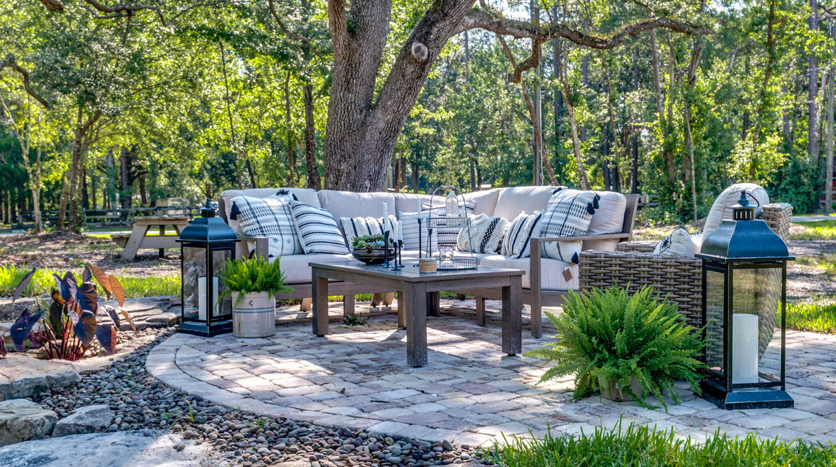 Laguna - Sectional, No Welt - Canvas Flax / Gray