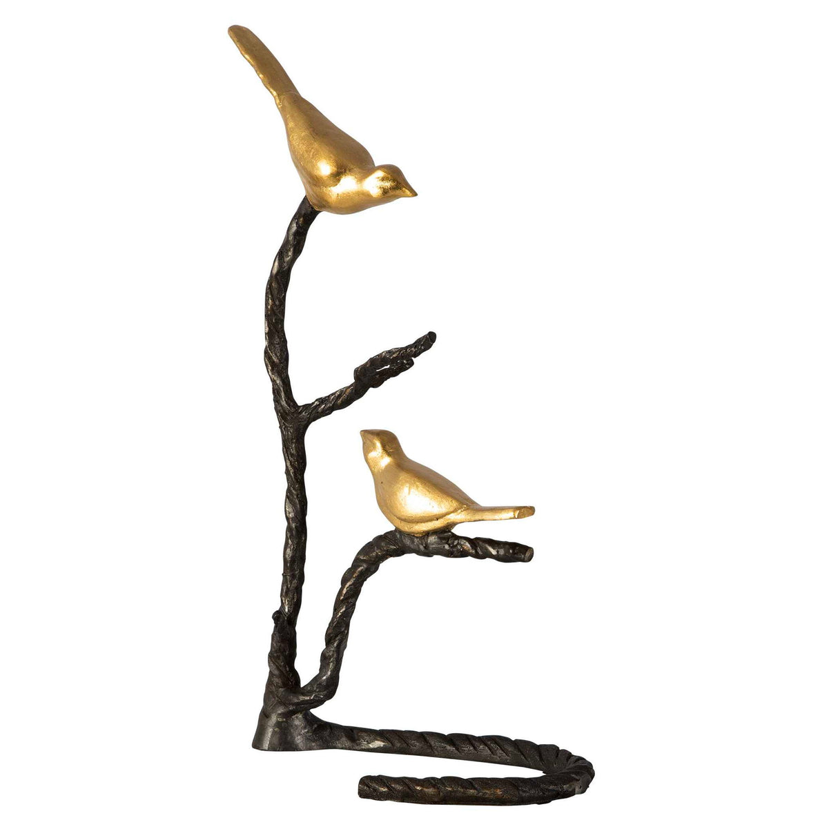 Birds On A Limb - Sculpture - Black & Gold