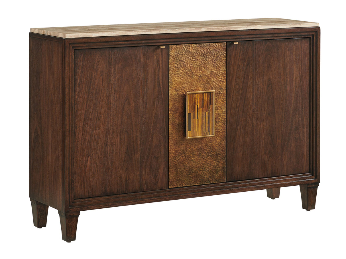 Silverado - Santa Clara Hall Chest With Stone Top - Dark Brown
