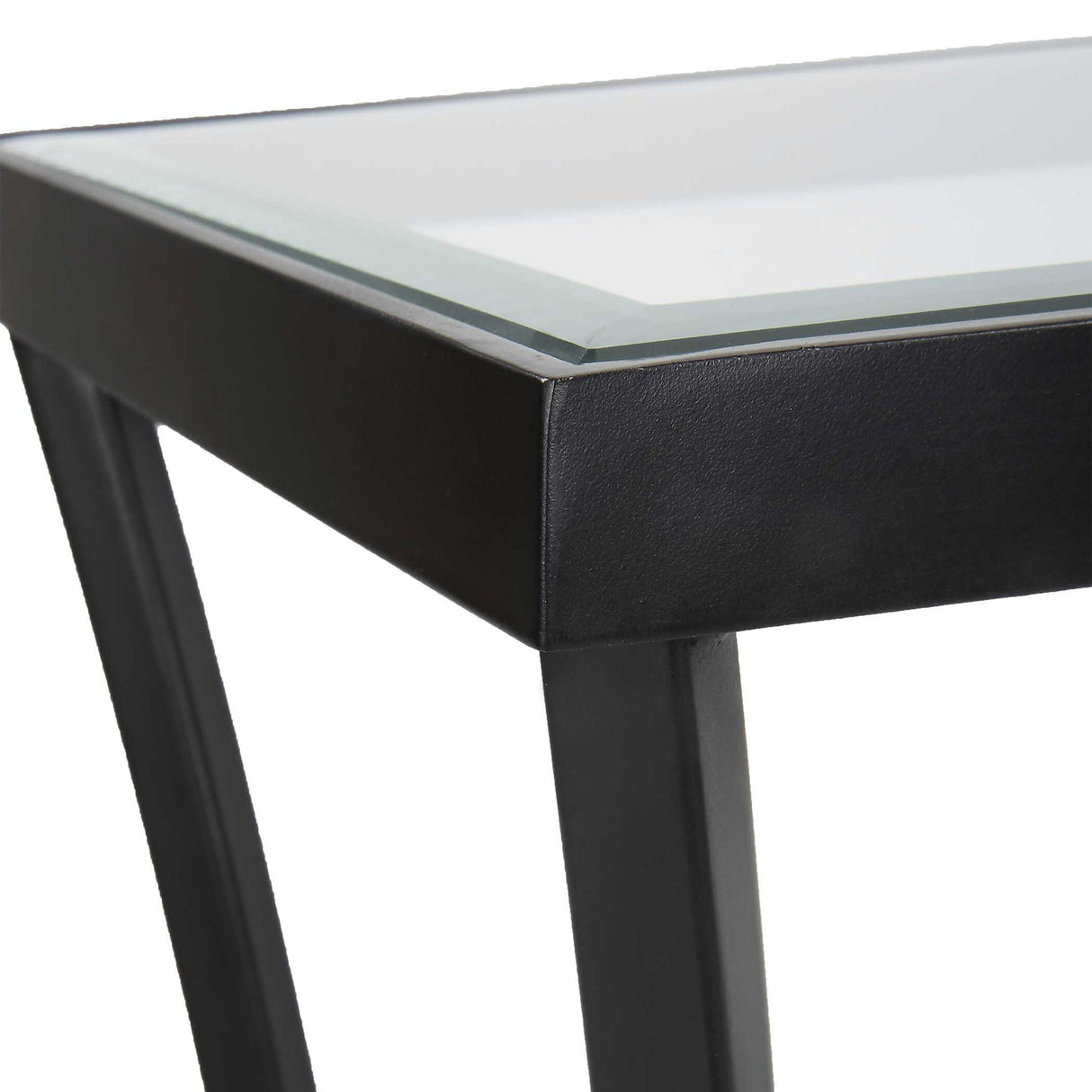 Alayna - Metal & Glass Console Table - Black