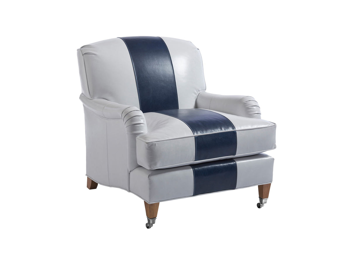 Barclay Butera Upholstery - Sydney Leather Chair With Pewter Casters
