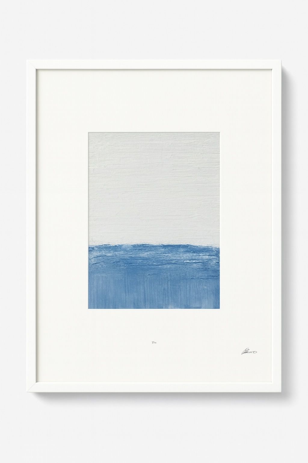 Horizon Blue II Framed Print - White / Blue