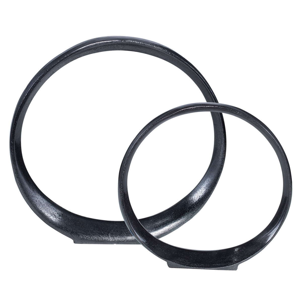 Orbits - Ring Sculptures, Set Of 2 - Black