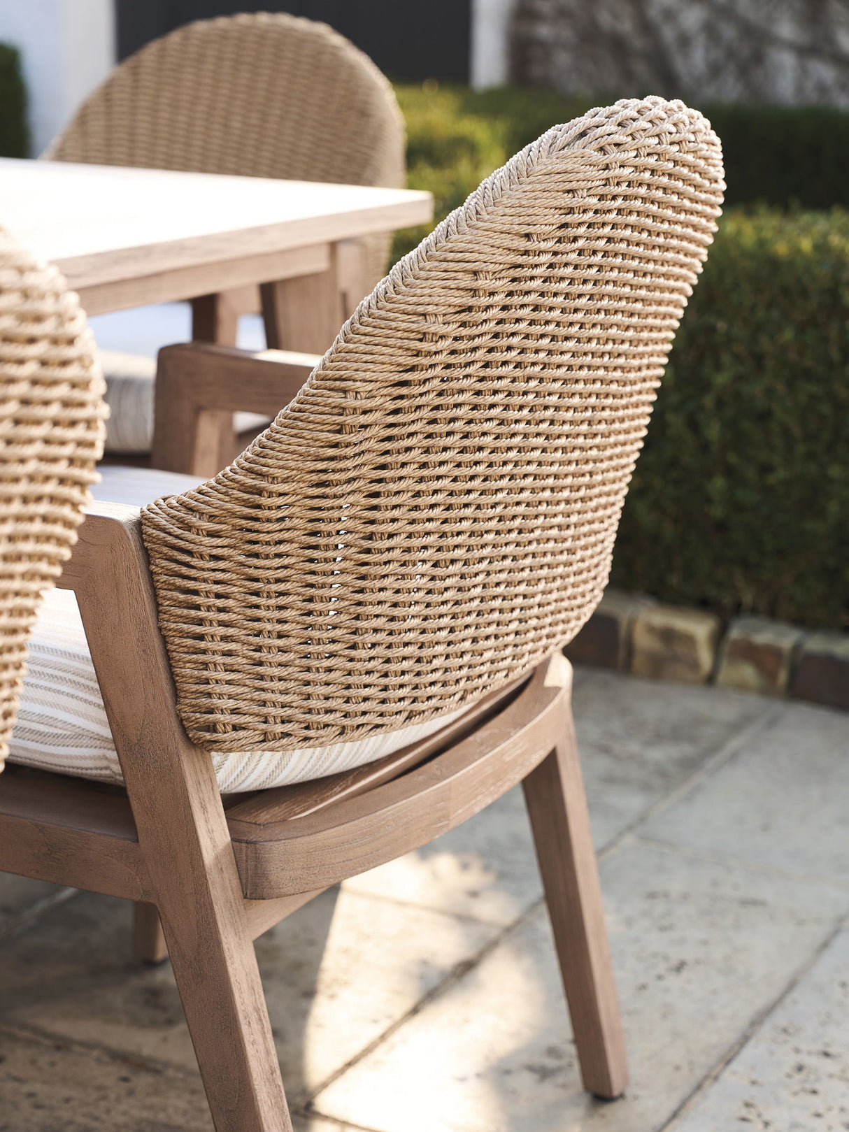 Isle Of Palms - Arm Dining Chair - Dark Brown / White