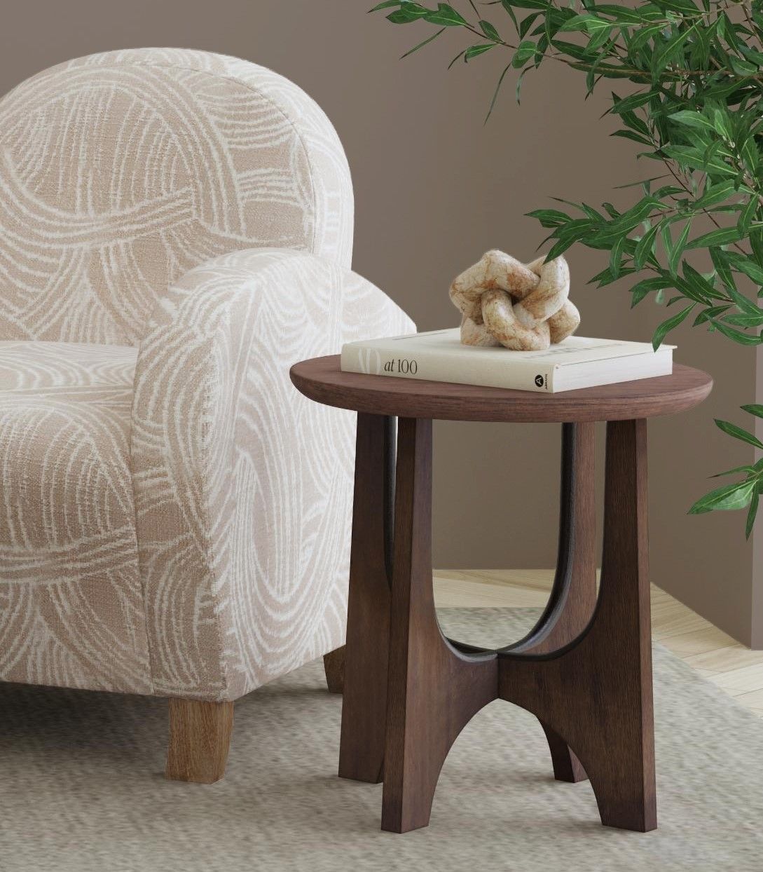 Dunnigan - Oak End Table - Dark Brown