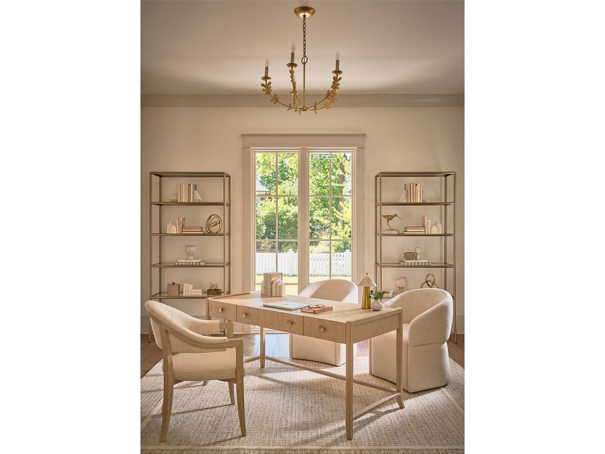 Velora - Arm Chair - White / Light Brown