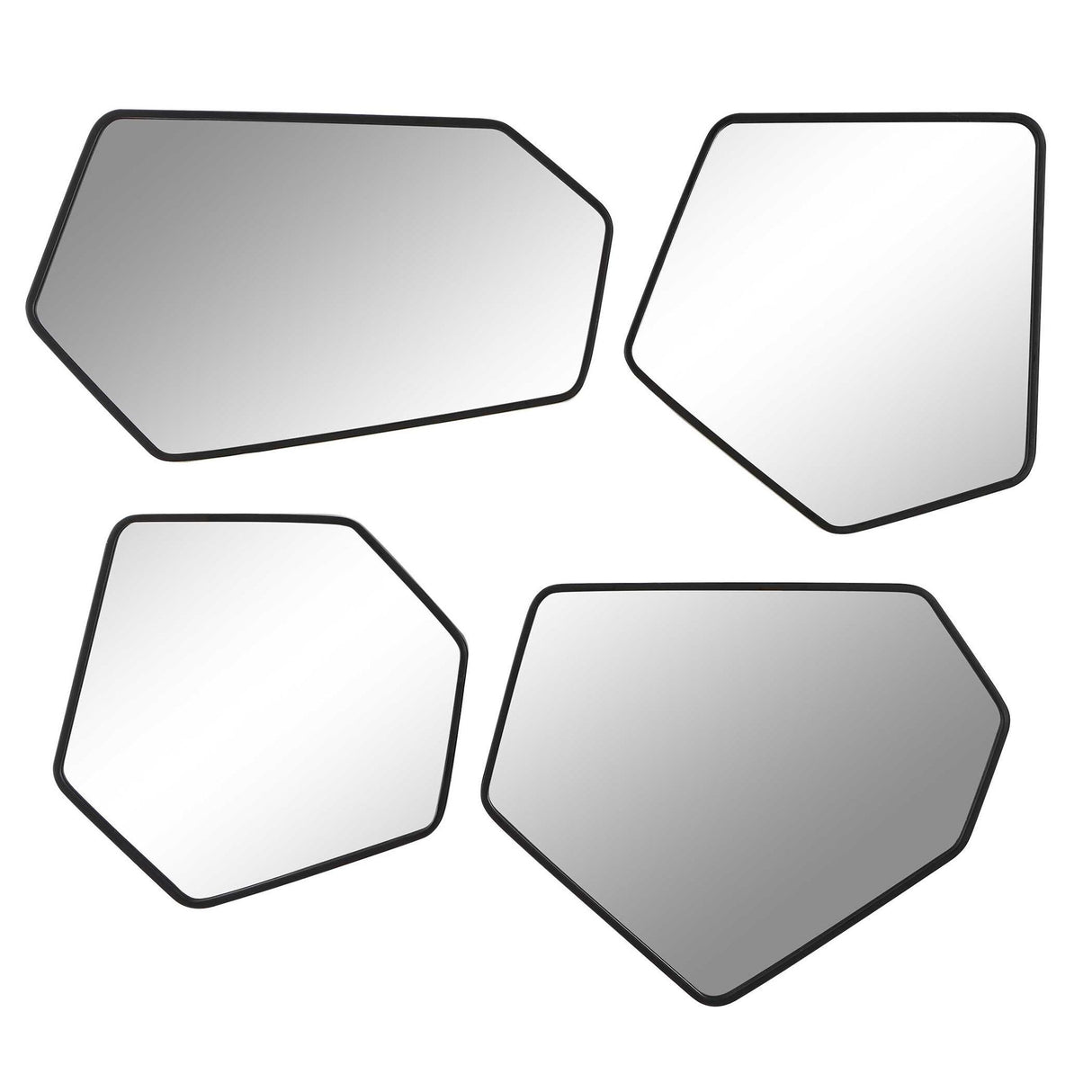 Linneah - Mirrors, Set Of 4 - Black