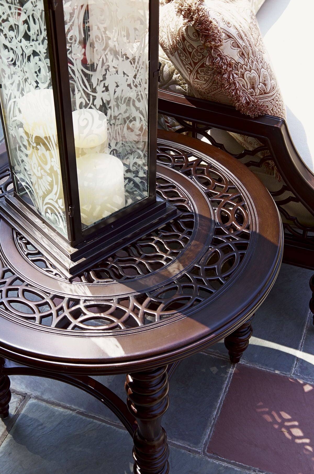 Royal Kahala Black Sands - Round End Table - Dark Brown