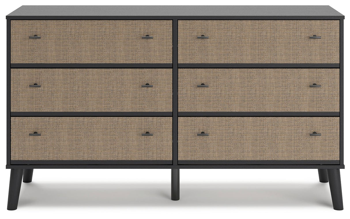 Charlang - Six Drawer Dresser - Black / Gray