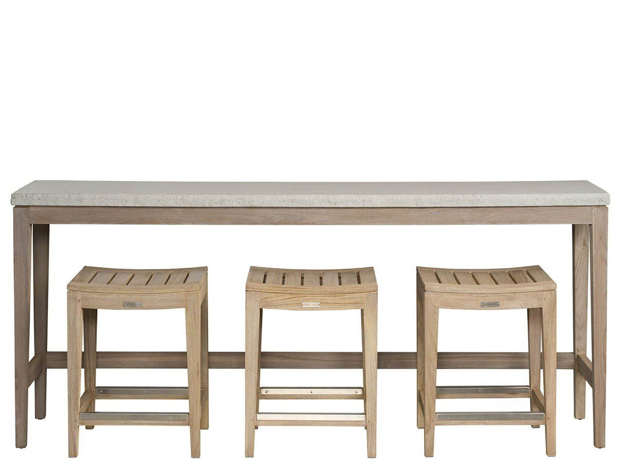 Coastal Living Outdoor / Saratoga - Console With Stools - Light Brown