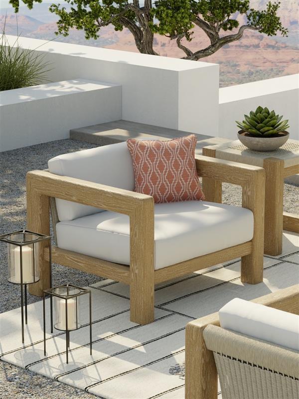 Sedona - Club Chair, No Welt - Canvas Canvas / Light Brown