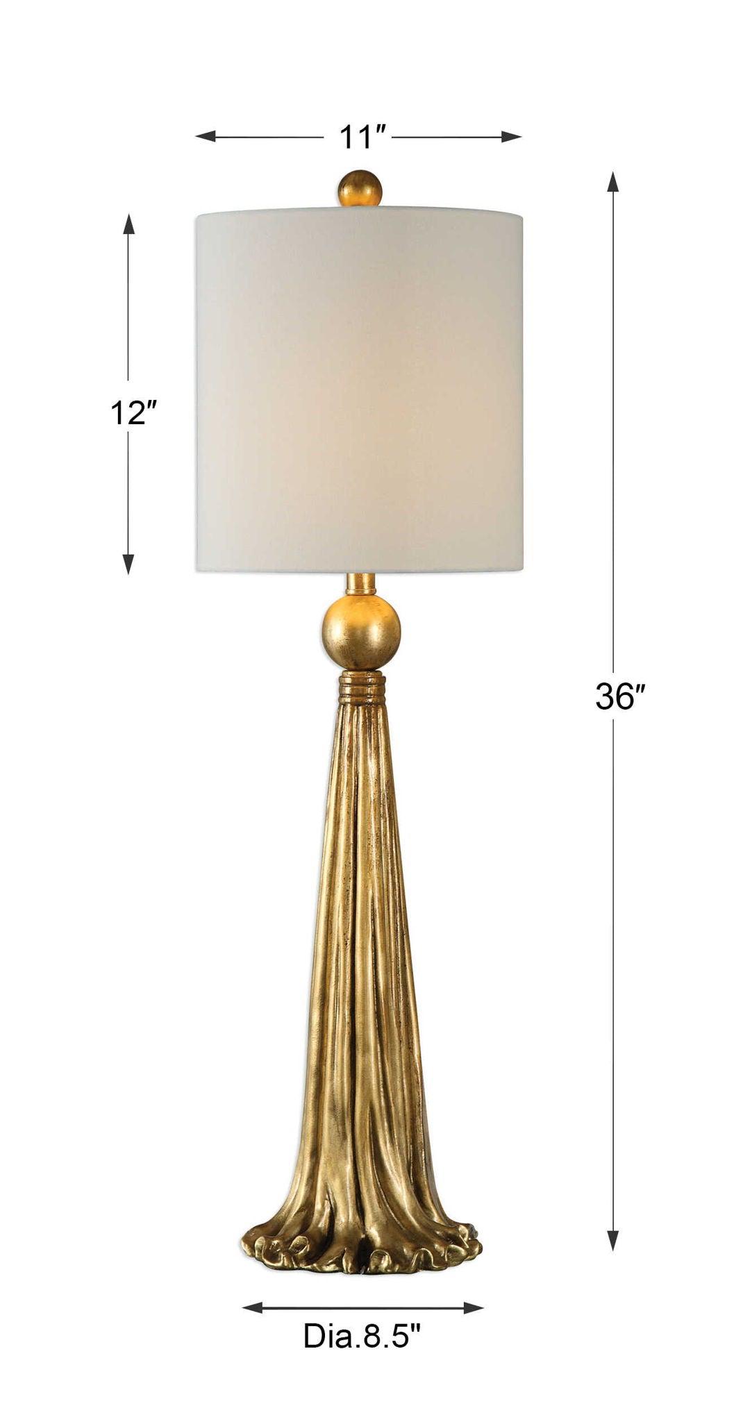 Paravani - Metallic Lamp - Gold