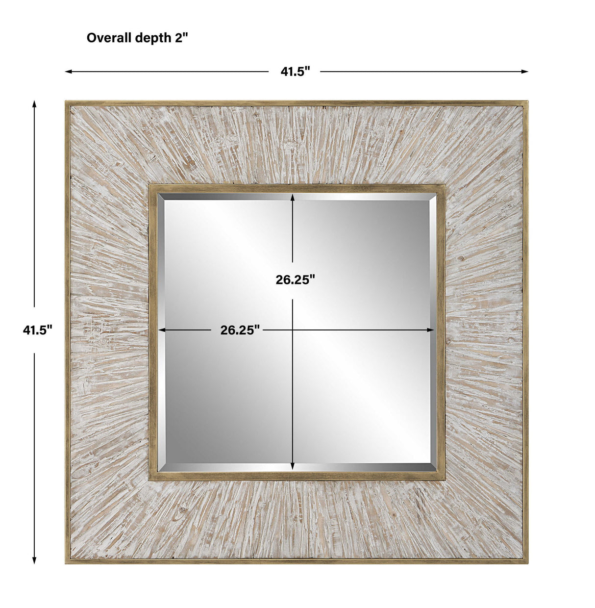 Wharton - Square Mirror - Gold