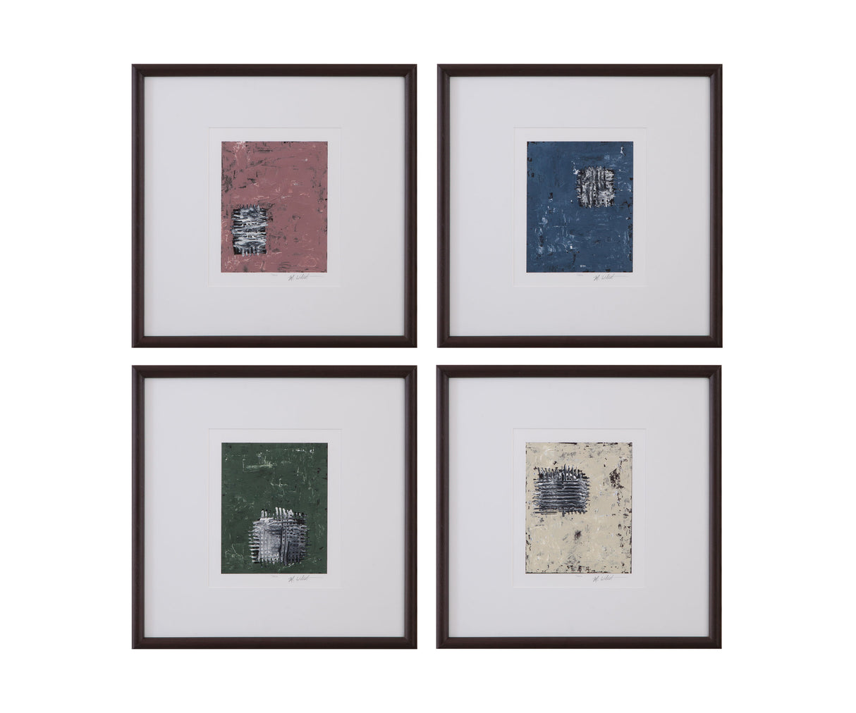 Dual Dichotomy Framed Print (Set of 4) - Pink / Blue