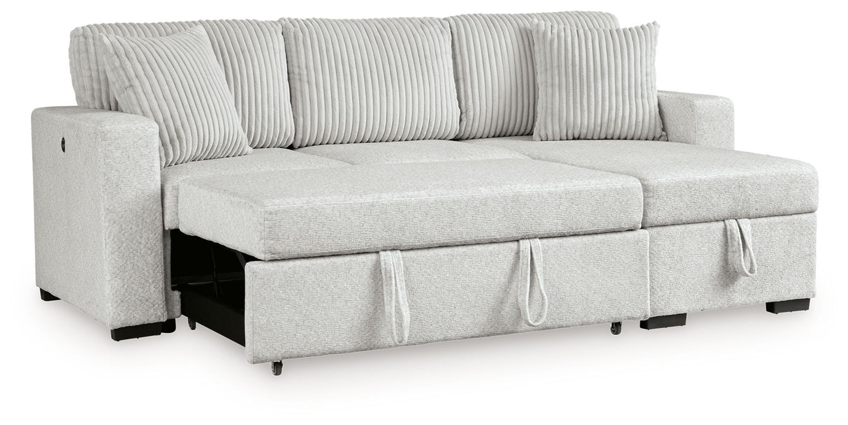 Wohlen - 2-Piece Sectional With Pop Up Sleeper And LAF Corner Chaise - Alloy