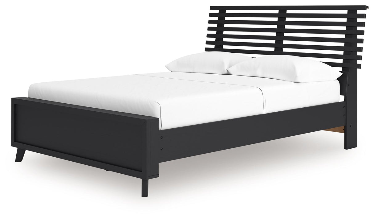 Danziar - Full Slat Panel Bed - Black