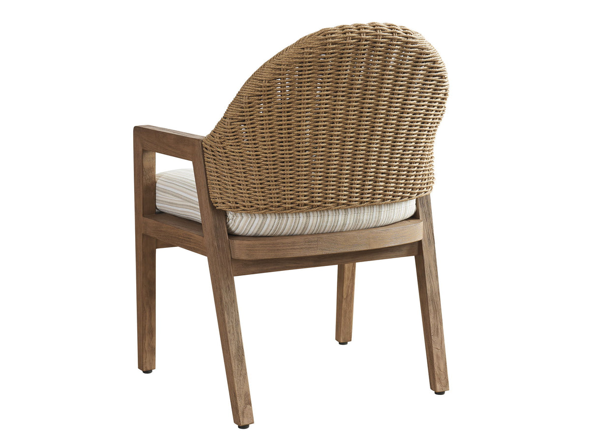 Isle Of Palms - Arm Dining Chair - Dark Brown / White