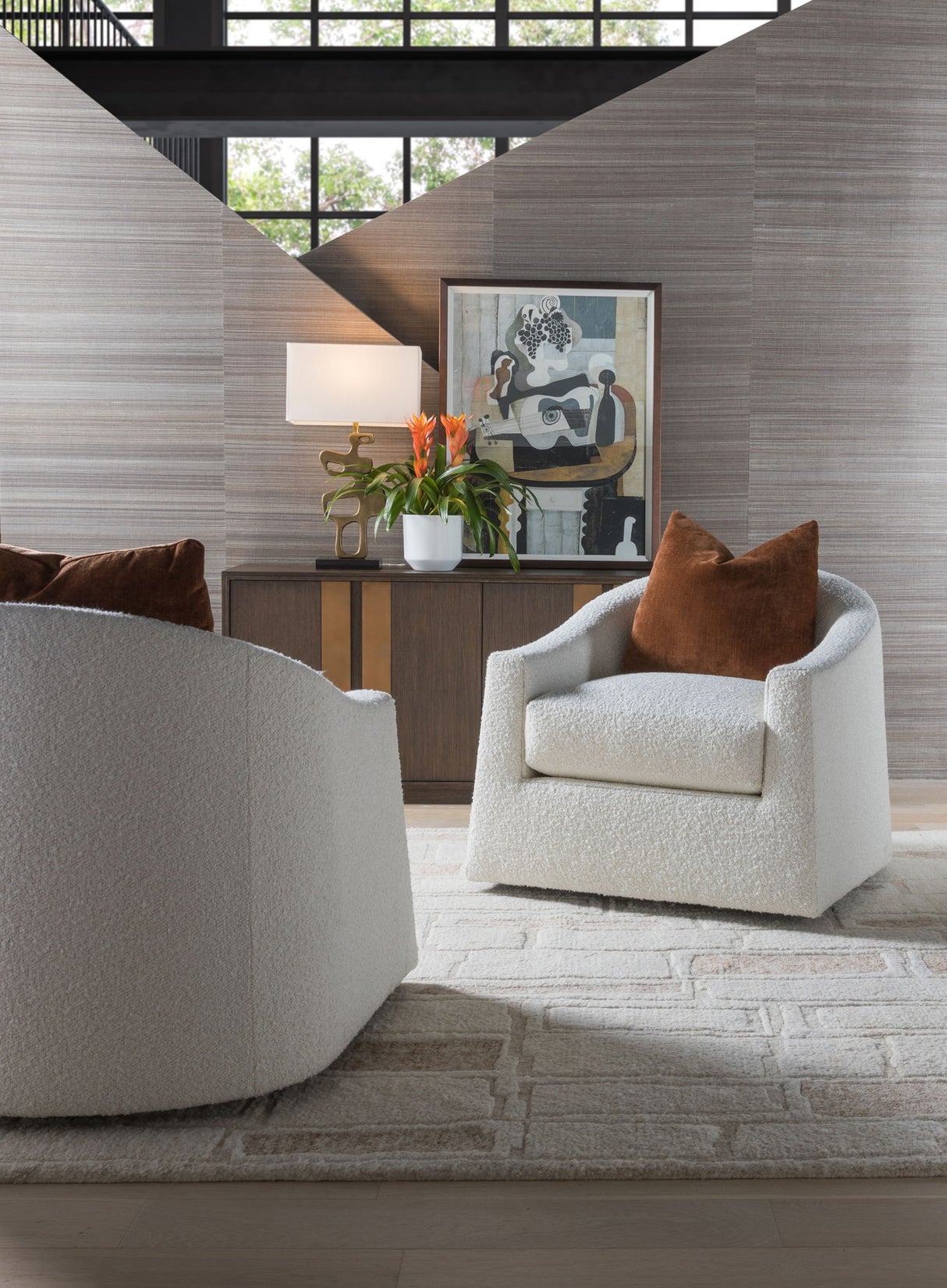 Artistica Upholstery - Brigitte Swivel Chair - White