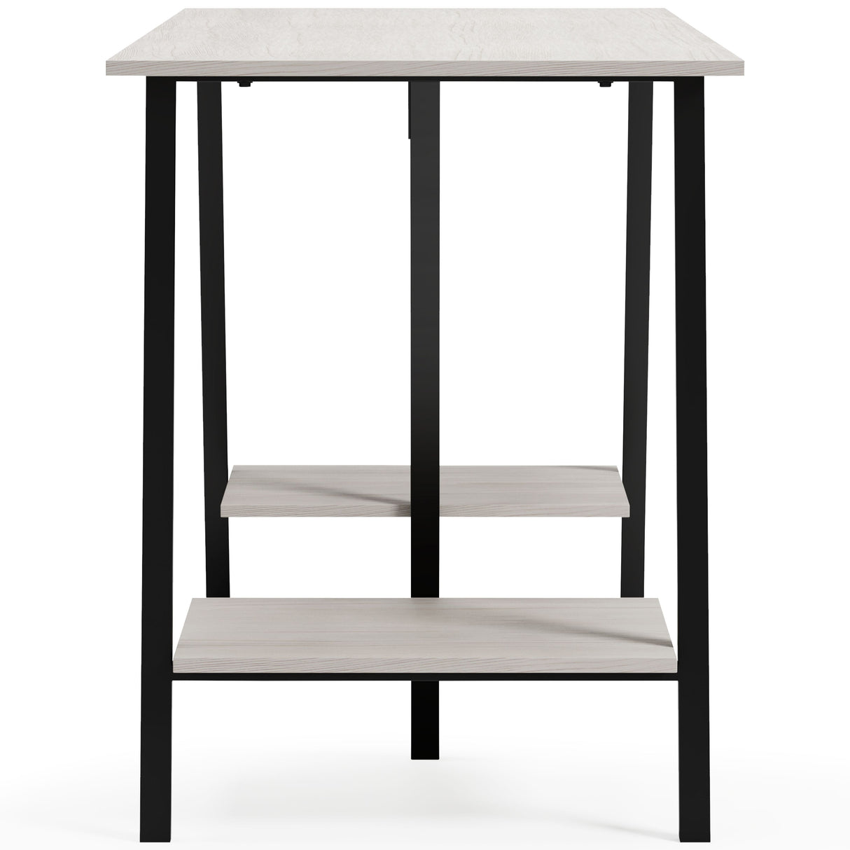 Bayflynn - Home Office Desk - 2 Fixed Shelves - White / Black