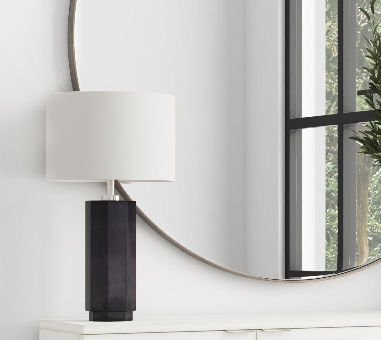 Zeus - Table Lamp - Dark Gray / White