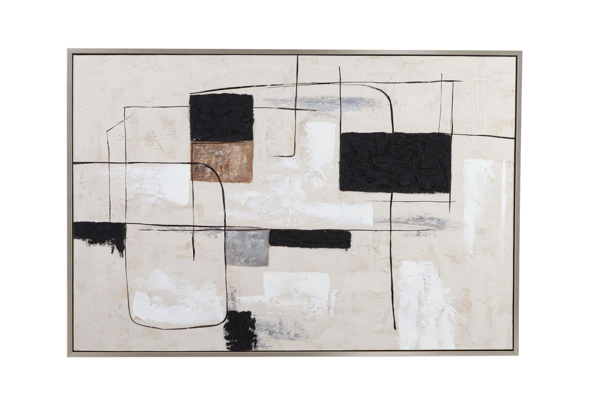 Quartershot Framed Canvas - Beige / Black