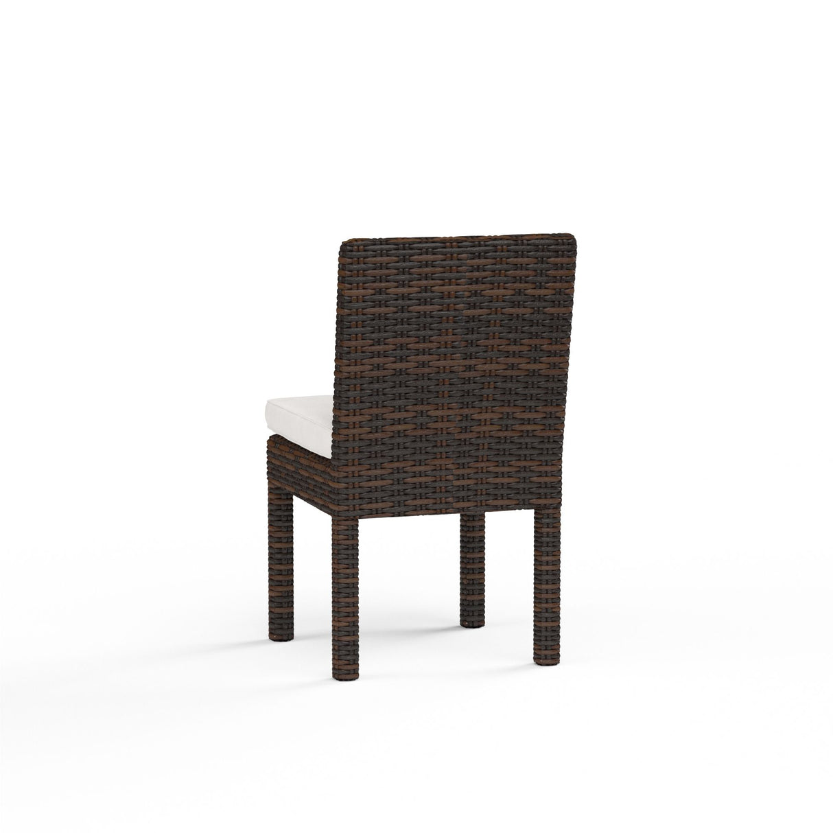Montecito - Armless Dining Chair, With Self Welt - Canvas Flax / Dark Brown