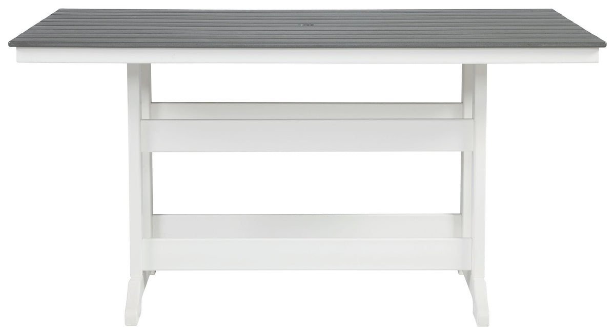 Marathon - Gray / White - Rect Counter Table W/Umb Opt