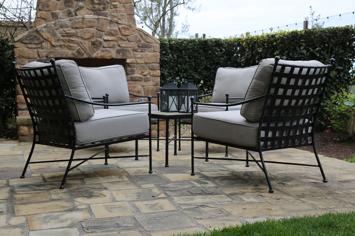 Provence - Club Chair, With Self Welt - Canvas Flax / Black