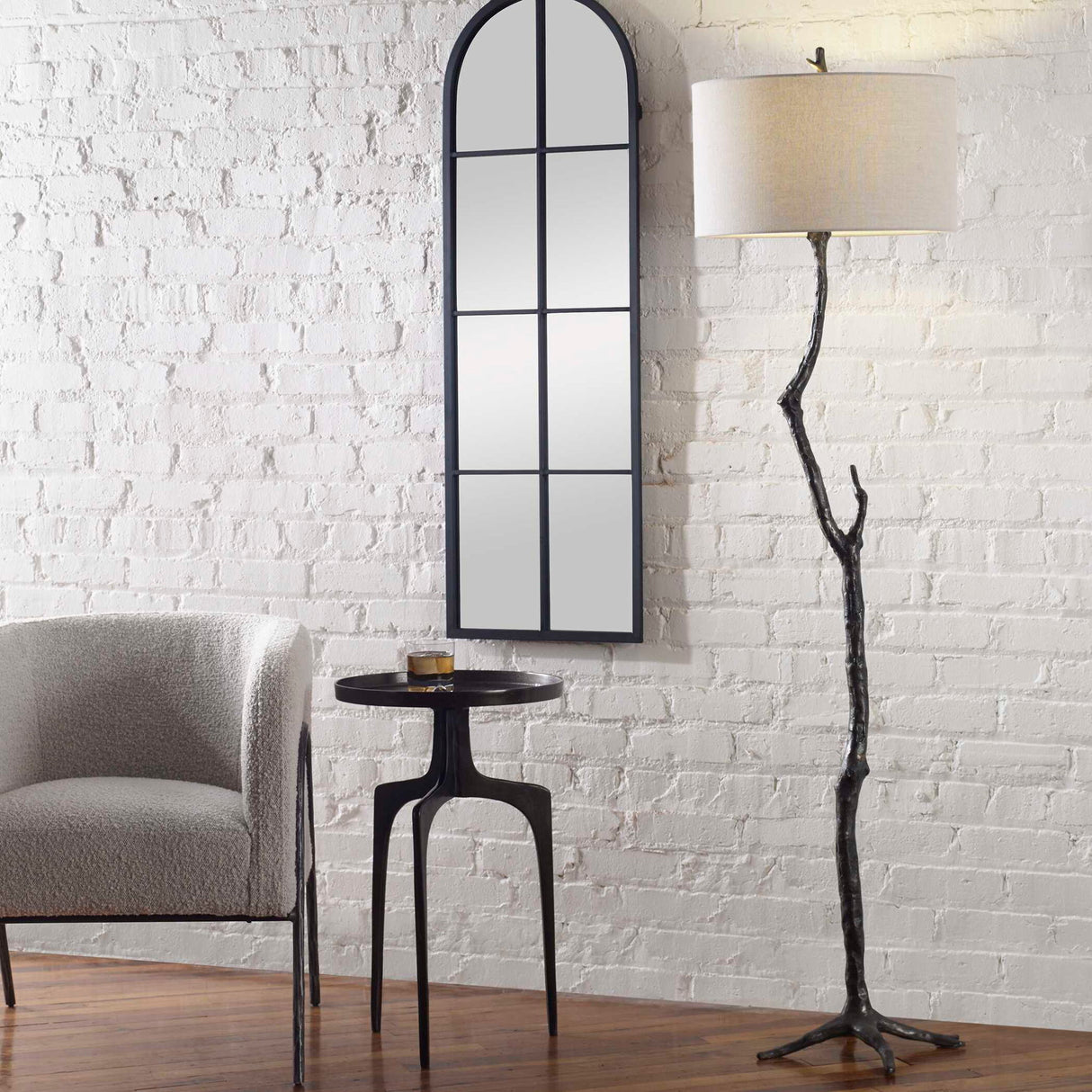 Spruce - Rustic Floor Lamp - Black