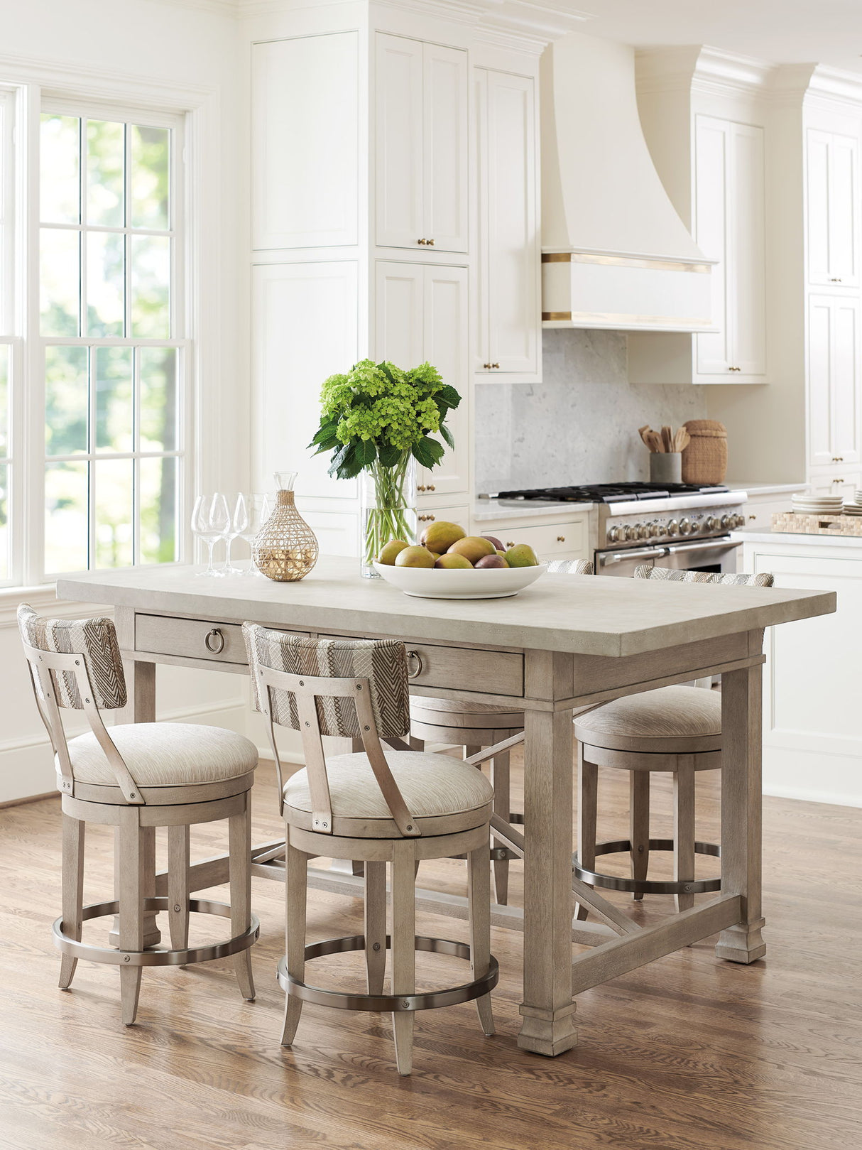 Malibu - Cliffside Swivel Upholstered Counter Stool - Brown, Light