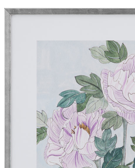 Striped Peonies - Wall Decor (Set of 4) - Pink