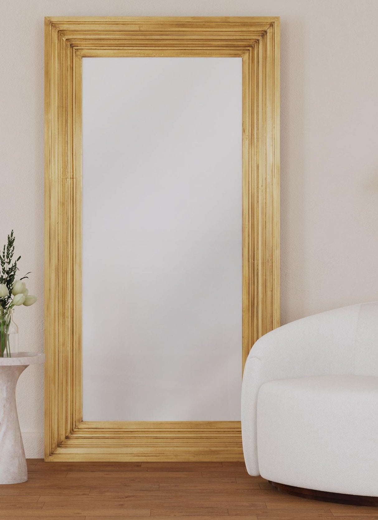 Queenie - Floor Mirror - Brass