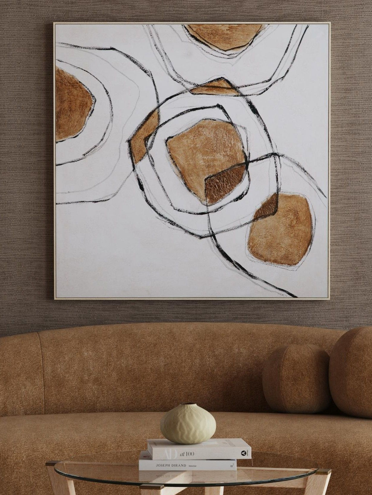 Rhetoric Canvas Art - White / Light Brown