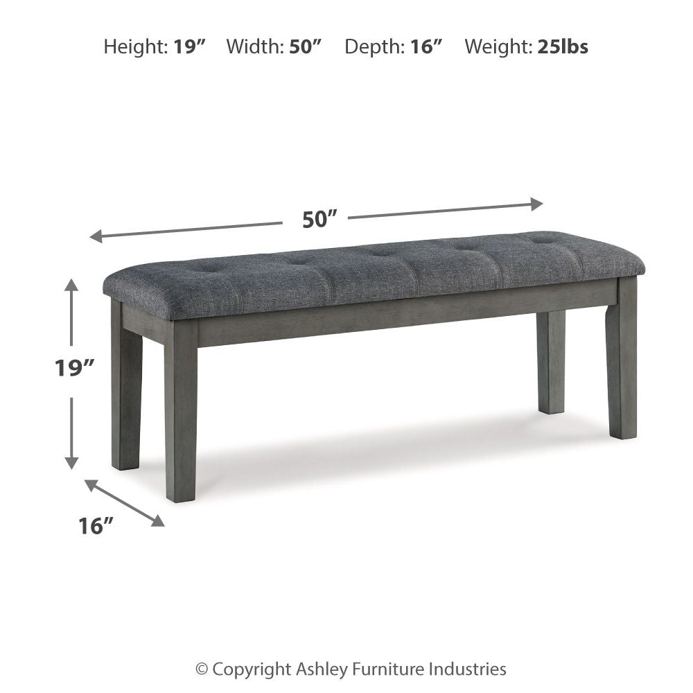 Hallanden - Large UPH Dining Room Bench - Black / Gray