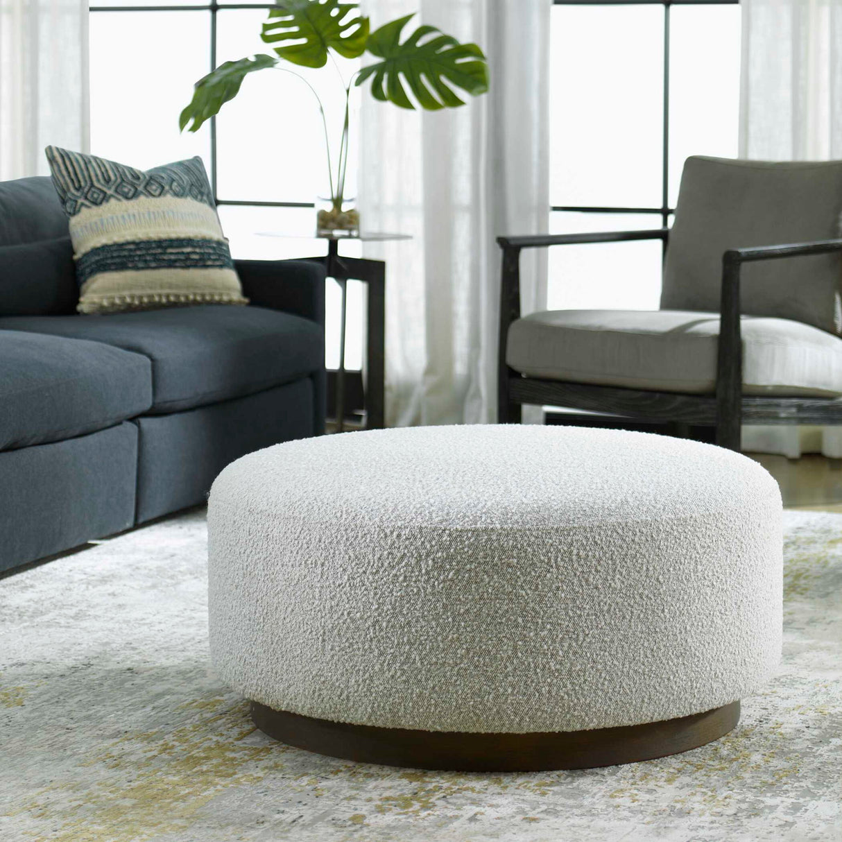 Avila - Large Gray Ottoman / Coffee Table