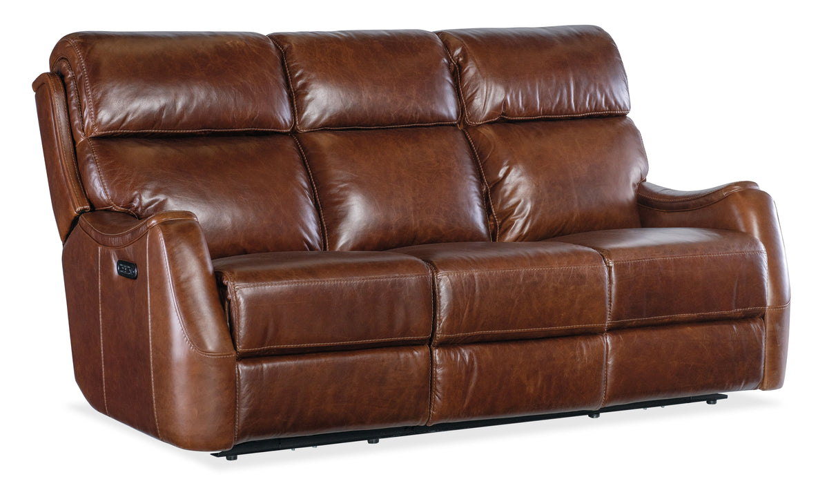 MS - Harlan Zero Gravity Power Sofa With Power Headrest - Dark Brown