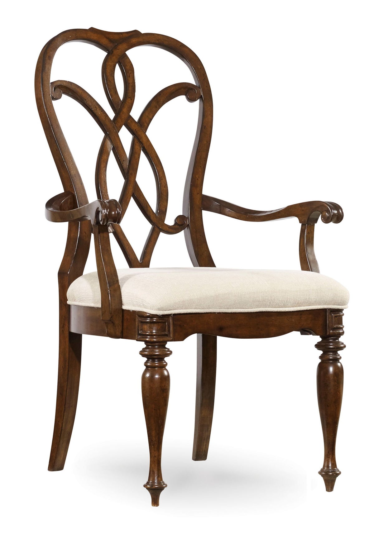 Leesburg - Splatback Arm Chair (Set of 2) - Beige / Dark Brown