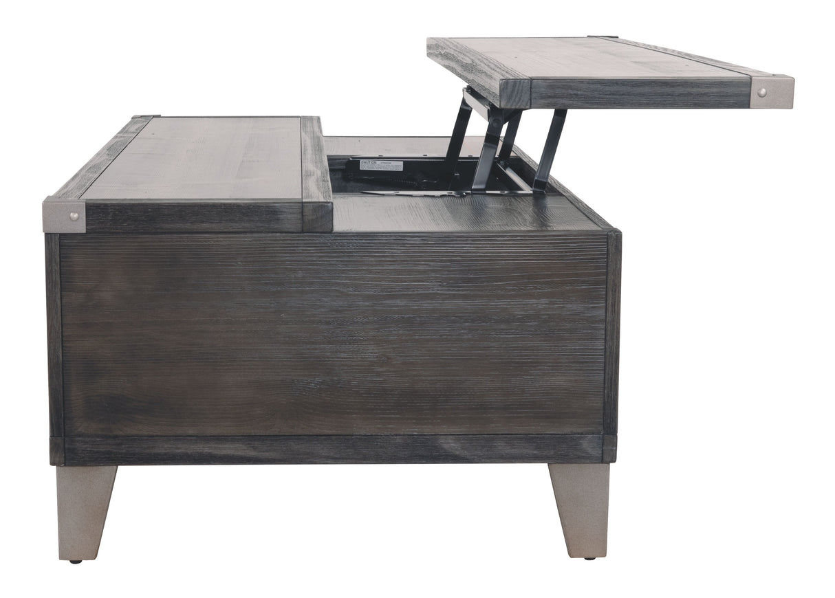 Todoe - Lift Top Cocktail Table - Dark Gray