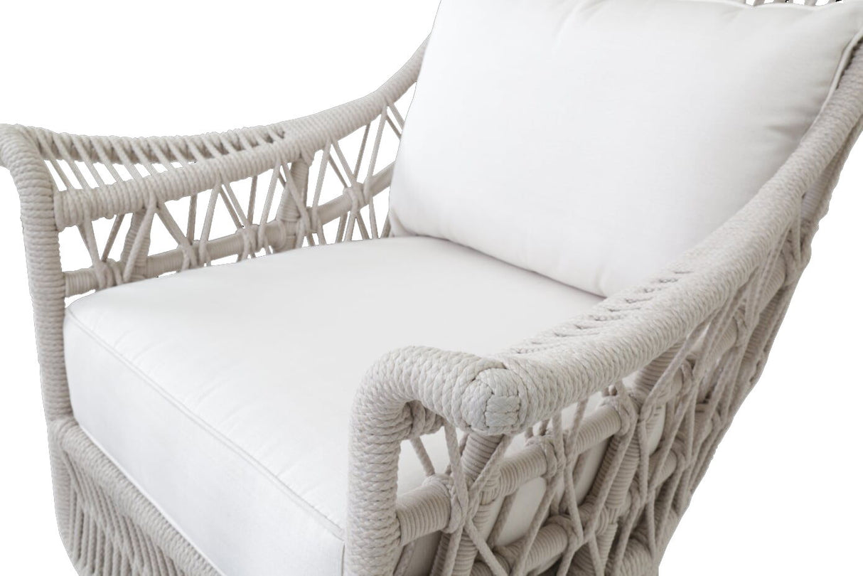 Dana - Rope Wing Chair, With Self Welt - Linen Canvas