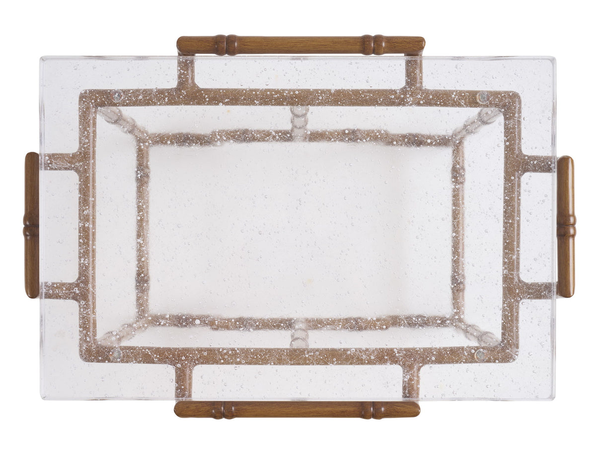 Palm Desert Poolside - Marble Top Accent Table - Dark Brown / White