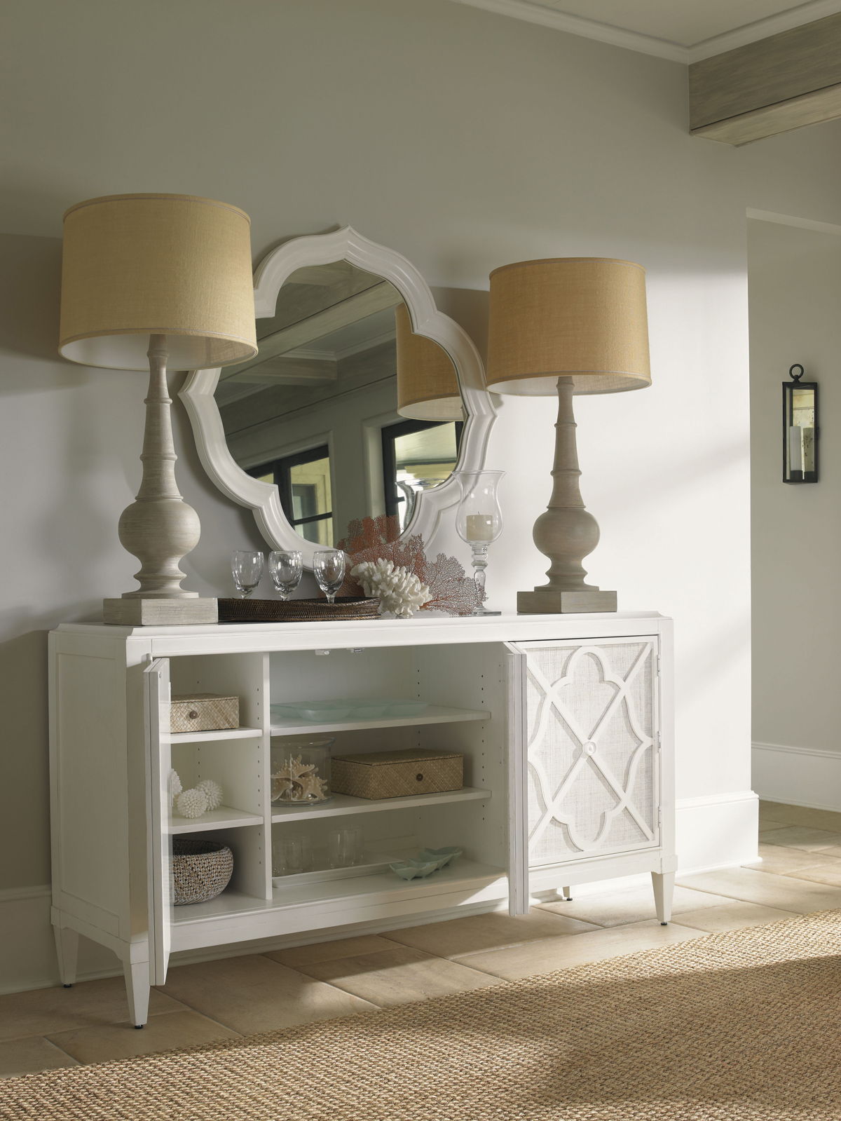 Ivory Key - Paget Mirror - White