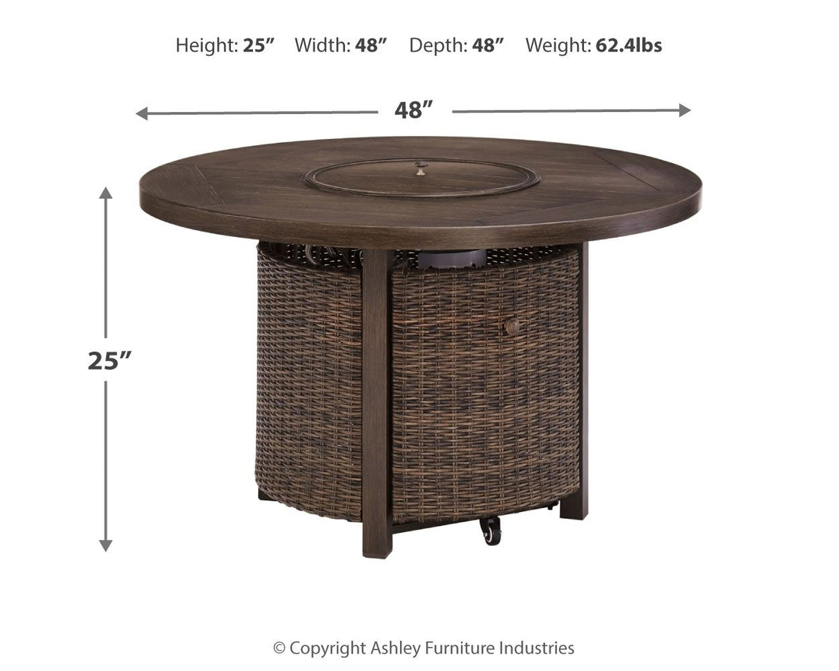Chatham Railroad  - Medium Brown - Round Fire Pit Table