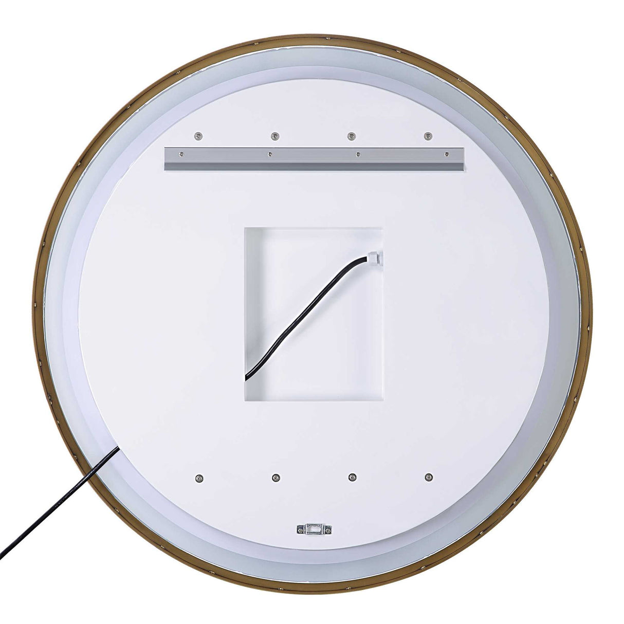 Crofton - Lighted Brass Round Mirror