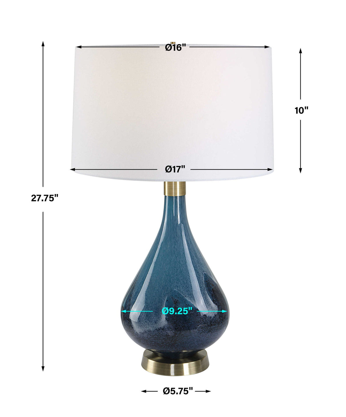 Riviera - Art Glass Table Lamp - Blue