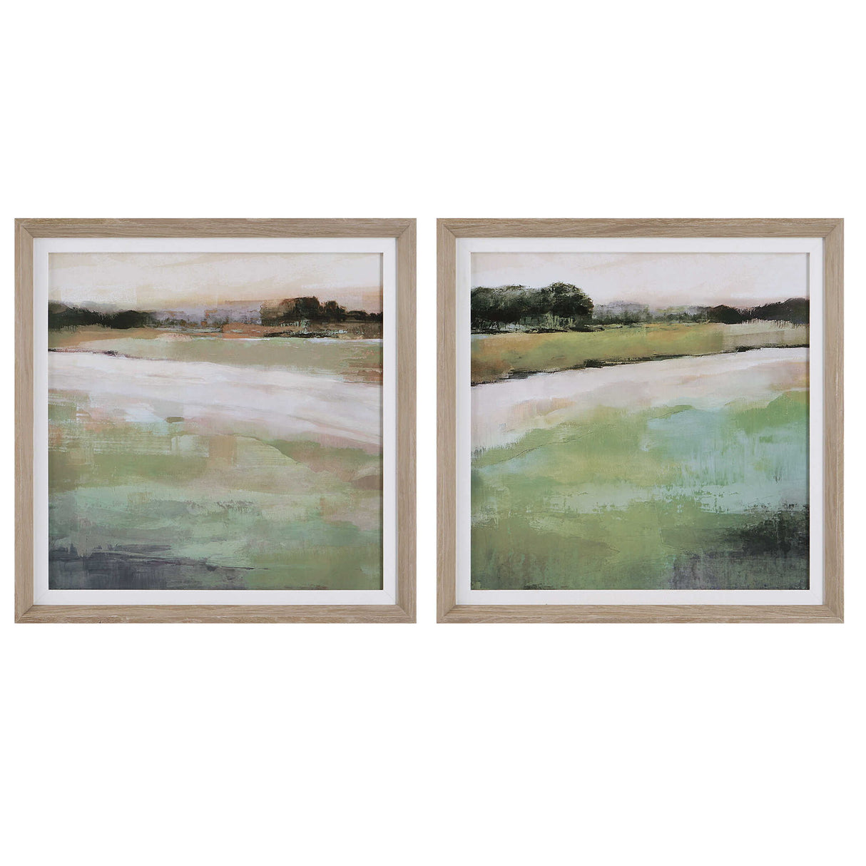 Vivid Vista - Framed Prints, Set Of 2 - Green