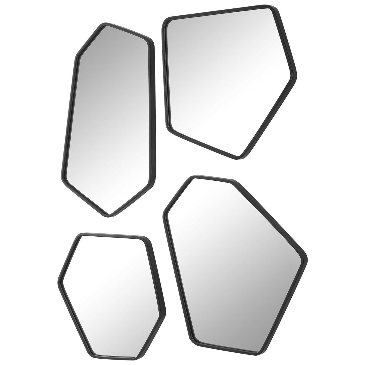 Linneah - Mirrors, Set Of 4 - Black