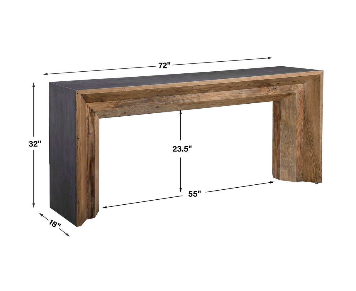 Vail - Reclaimed Wood Console Table - Brown, Dark